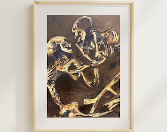 Skeleton Print, Titled "Intertwined"