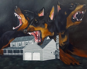 Cerberus Painting, "Visitor", ORIGINAL