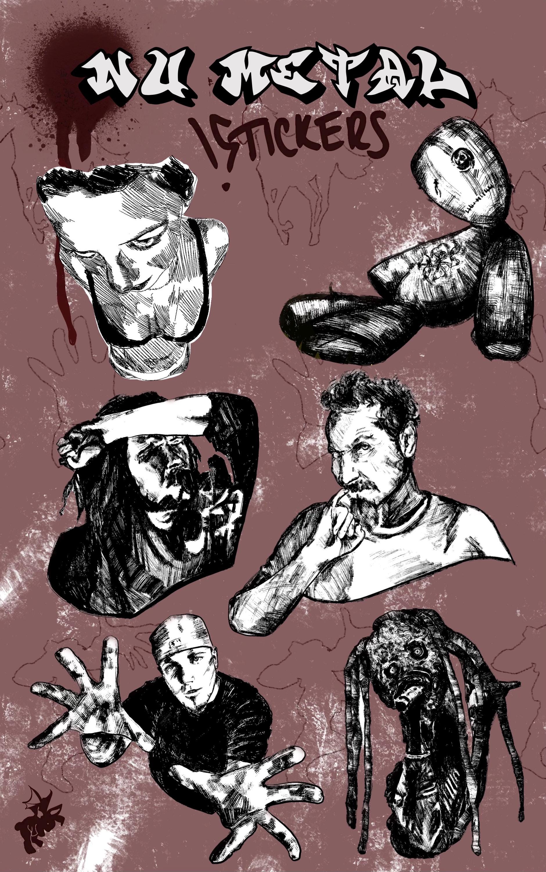Nu Metal Inspired Sticker Sheet - Etsy