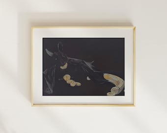 Bat Eating a Banana Print!