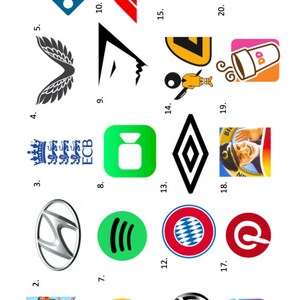 Printable Logo Quiz | Pub Quiz Picture Round | Logo Trivia Quiz ...