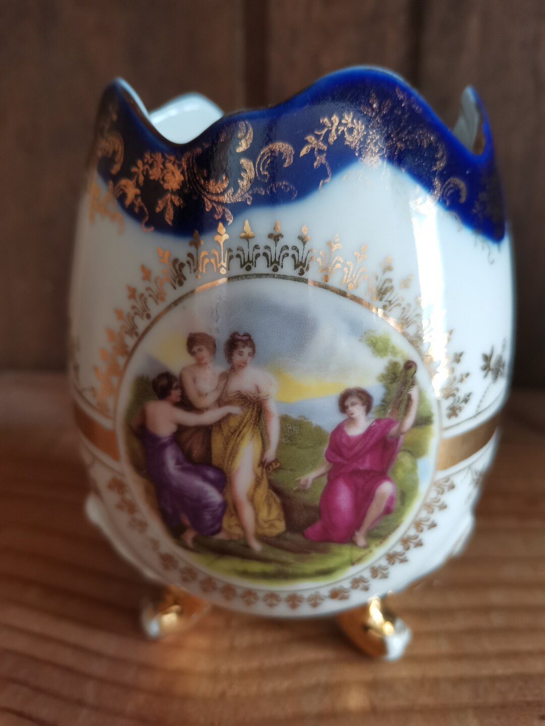 Limoges Porcelain Egg Vase Angelica Kauffmann Vintage French Etsy
