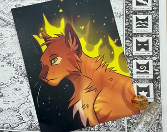 Firestar print| Warrior Cats| The prophecies begin| 5x6 inch