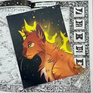 Firestar print| Warrior Cats| The prophecies begin| 5x6 inch