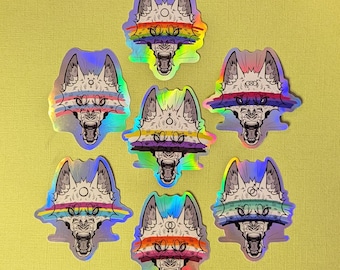Pride Wolf holographic Sticker LGBTQIA+ Furry