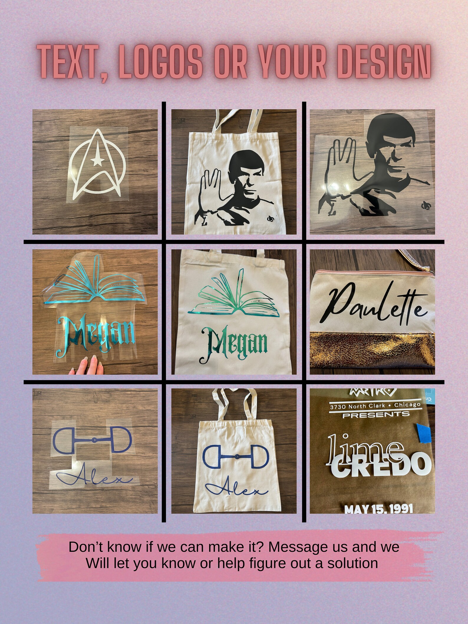 Custom Iron on Decal Customizable Text Logos Images for Etsy