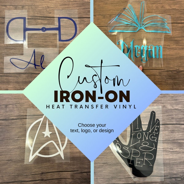Custom Iron on Decal - Customizable text, Logos & Images for Shirt, Bags, Blankets, koozie, clothes! Birthdays, Reunions, Business Logo, DIY