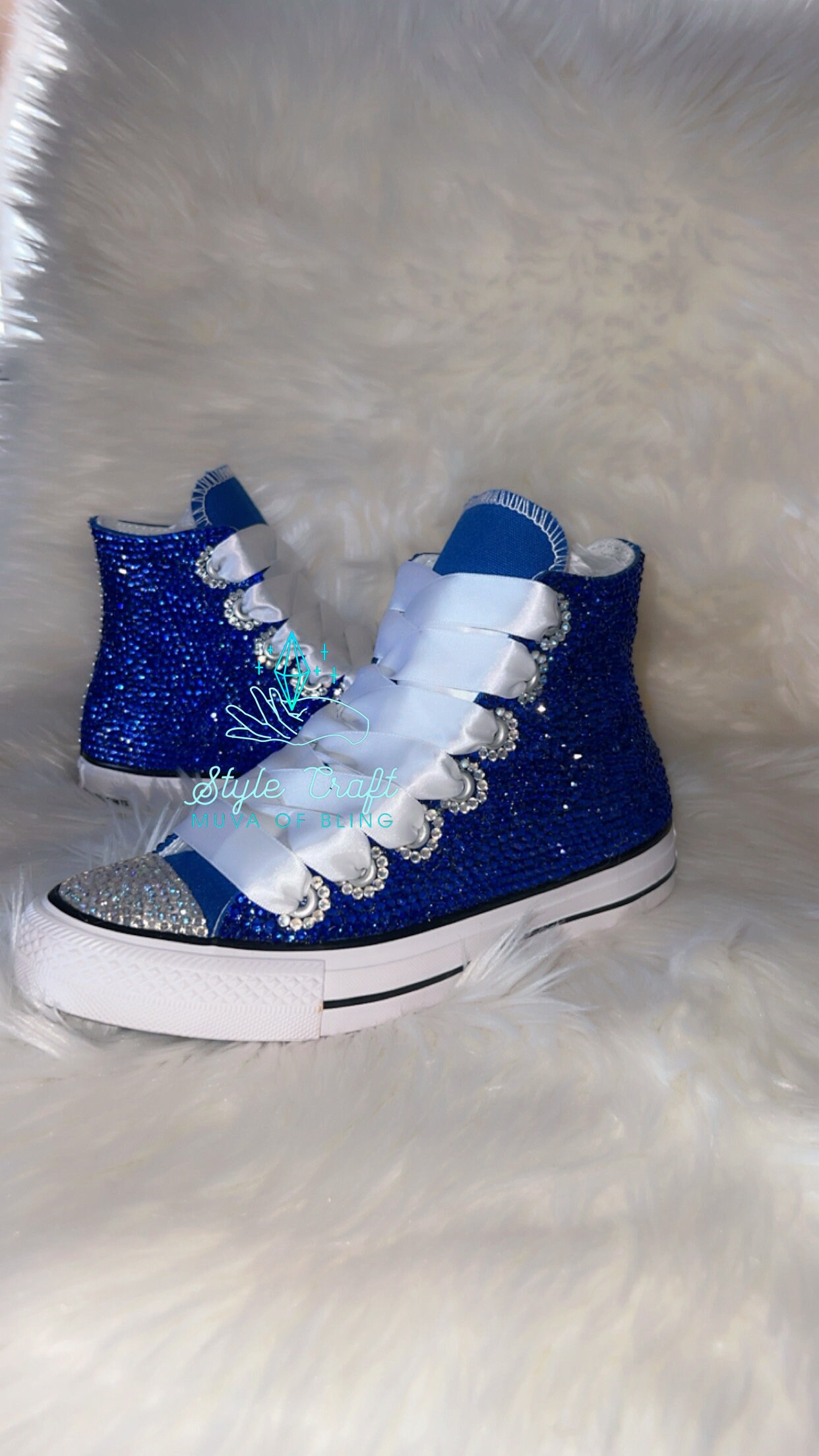 Bling Custom Converse Sparkly Bedazzled Shoes Crystal Accented Sneakers Personalized Gift