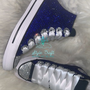 Bling Custom Converse, Sparkly Bedazzled Shoes, Crystal Accented Sneakers, Personalized Gift