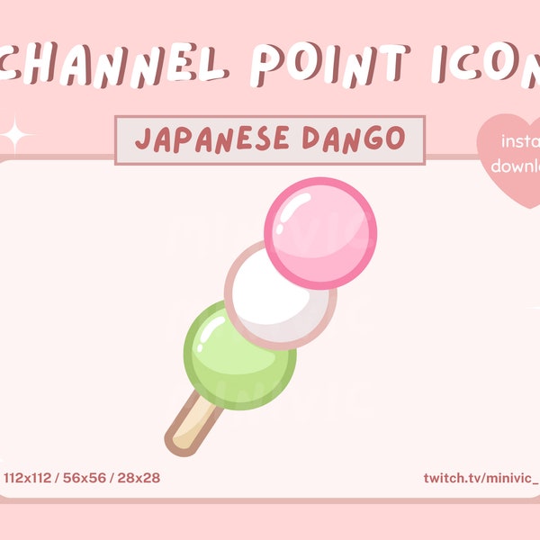 Kawaii Japanese Dango Snack icon | Twitch Channel Point, Emotes | Discord Emote | PNG/Streamer/Cute/Aesthetic/Simple