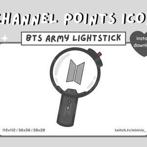 Bonito icono de barra de luz BTS Army K-pop, Punto de canal de Twitch, Emotes, Emote de Discord, PNG/Streamer/Kawaii/Estética/Simple