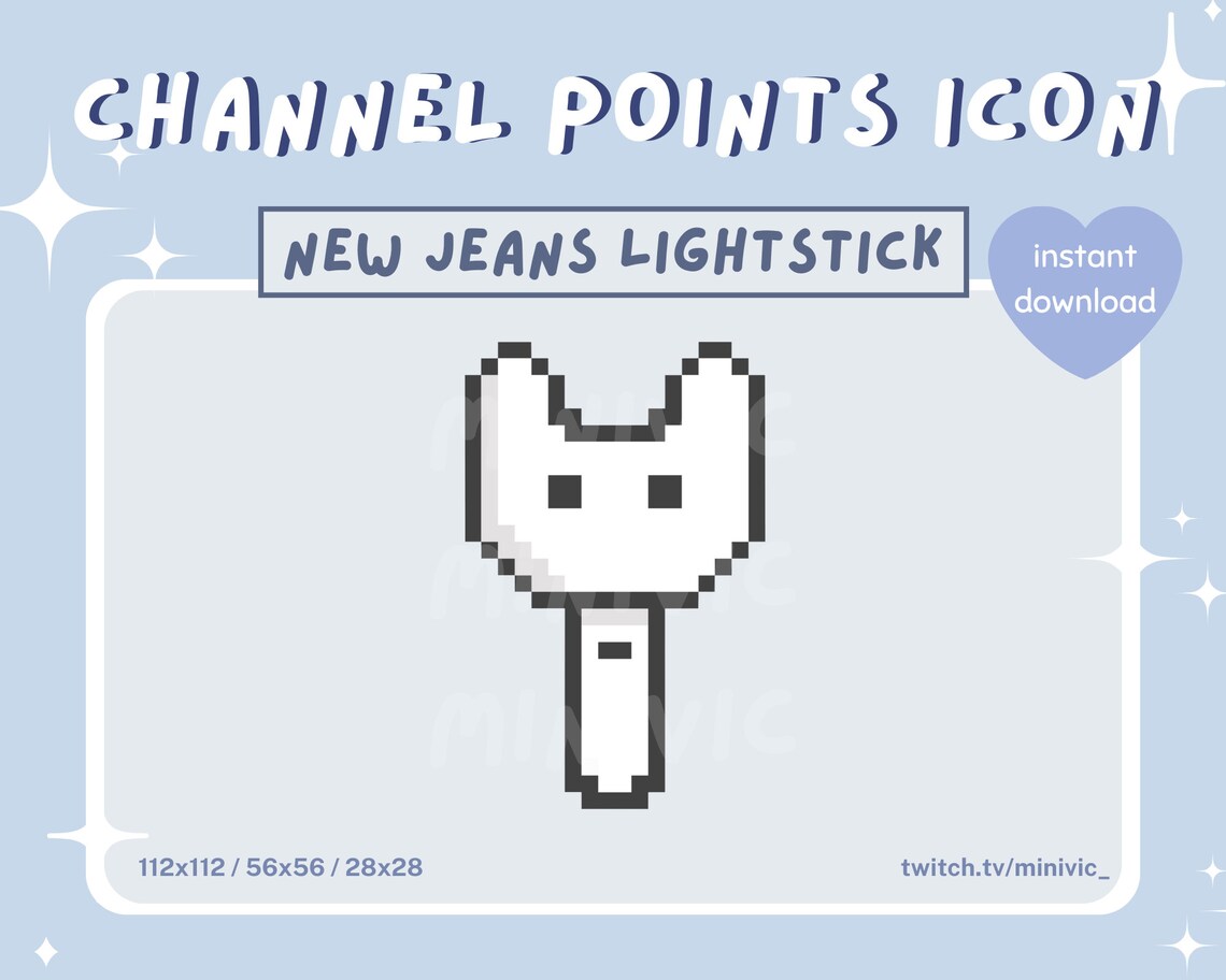 Pixel Art New Jeans Binky Lightstick Icon | Twitch Channel Point, Sub ...