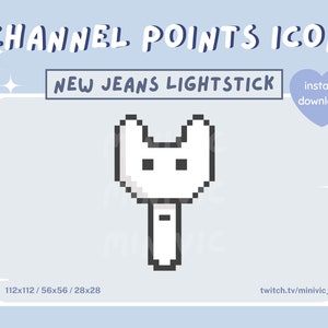 Pixel Art New Jeans Binky Lightstick Icon/Twitch Channel Point, Sub/Bit Badge, Emotes/Discord/PNG/Streamer/Lindo/Estético/Simple