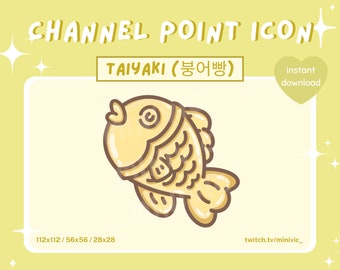 Icono Kawaii Taiyaki / Puntos de canal de Twitch, Emote / Emote de Discord (PNG/Descarga digital)