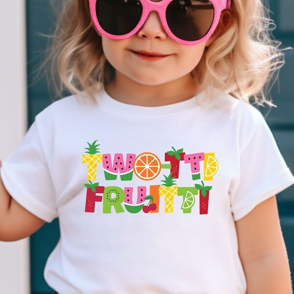 TWO-tti Fruitti Shirt, Toddler Fruit Shirt, Kids Twotti Fruity TShirt, Tutti Frutti, Girls 2nd Birthday Ideas, Second Birthday, Short Sleeve