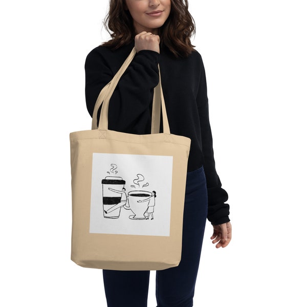 Eco Tote Bag, bag, eco bag, black bag, shopping bag, coffee bag