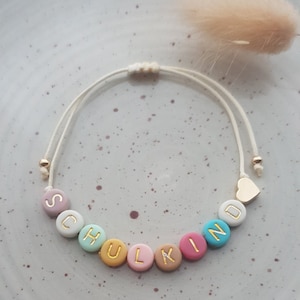 Armband Einschulung Schulkind Vorschulkind Kitakind pastell