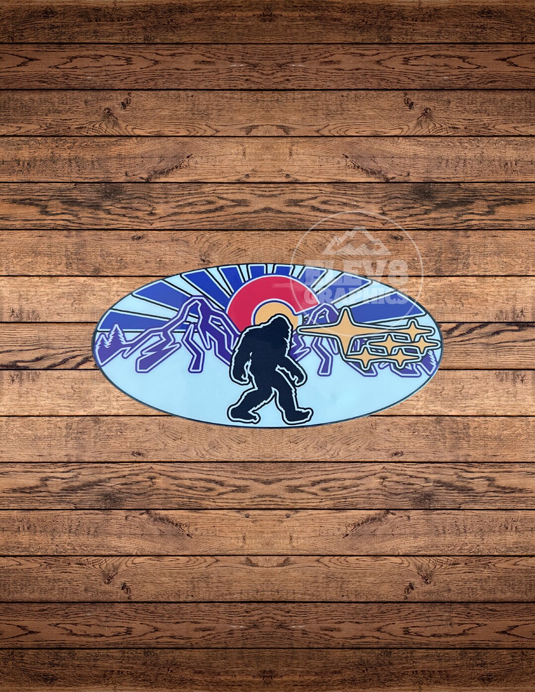 CO Mountain Rays Sasquatch Emblem Overlay Set for Front and Rear Fits