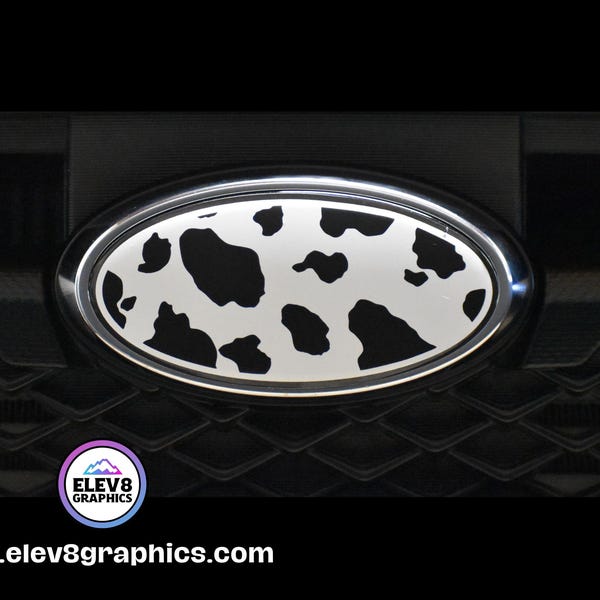 Emblem Overlay Set | Cow Print| White/Black |  Fits Subaru