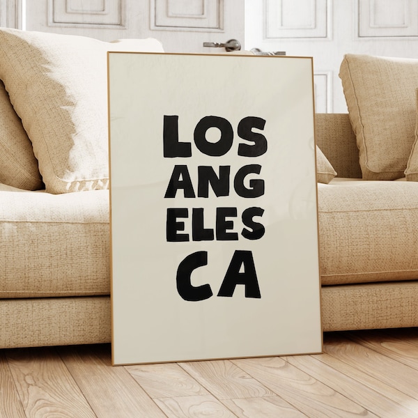 Los Angeles Art Print Black Los Angeles Wall Art Trendy Wall Art LA Posters Los Angeles Poster LA California Wall Art LA Housewarming Gift