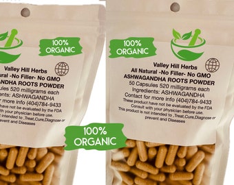 Ashwagandha Root Powder %100 Organic capsules