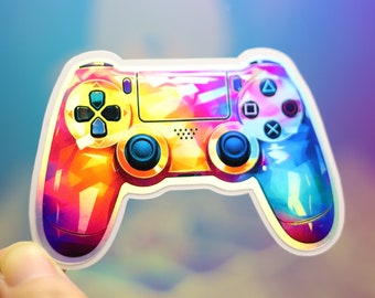 Sticker holographique pour manette de jeu vidéo, sticker gaming arc-en-ciel, aimant