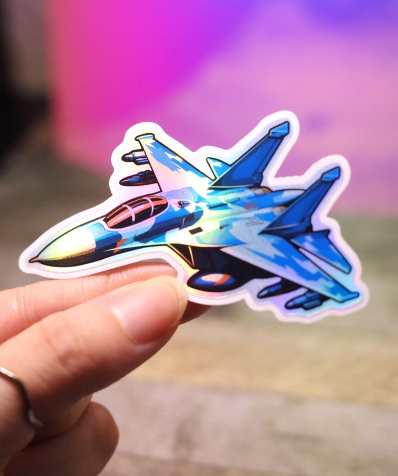 Holo Sukhoi Su-27 Fighter Jet Sticker, Handmade Decal, Magnet - Etsy