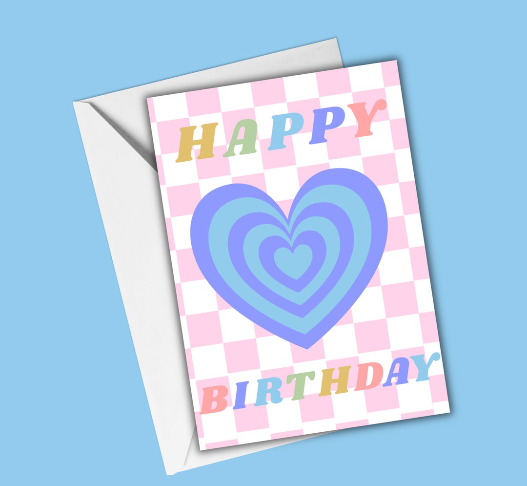 Birthday Card Girl Pink Hearts - Etsy
