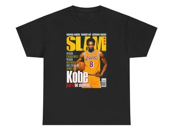 Kobe Bryant SLAM Revista Vintage Unisex Camiseta de Algodón Pesado