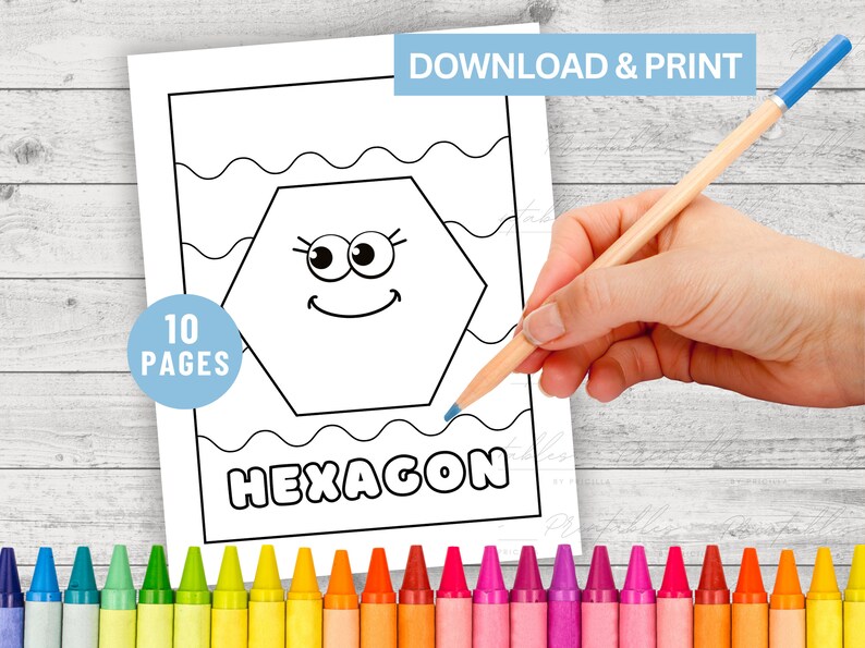 10 Printable Shapes Coloring Pages Worksheets for Kids: Preschool