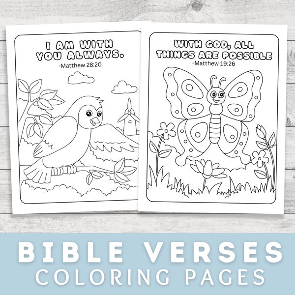 25 Sunday School Coloring Pages, Preschool Bible Verses, Homeschool & Church Coloring Sheets, Bible Activities, Christian Scripture For Kids