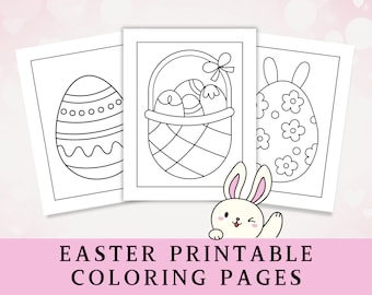 3 Easter Egg Coloring Pages for Kids, Printable Easter Coloring Pages, Easter Egg Coloring Activity, Instant Download, Easter Coloring