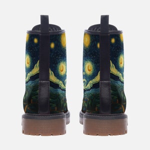starry night unisex hiking boots by Van Gogh back