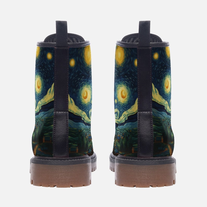 starry night unisex hiking boots by Van Gogh back