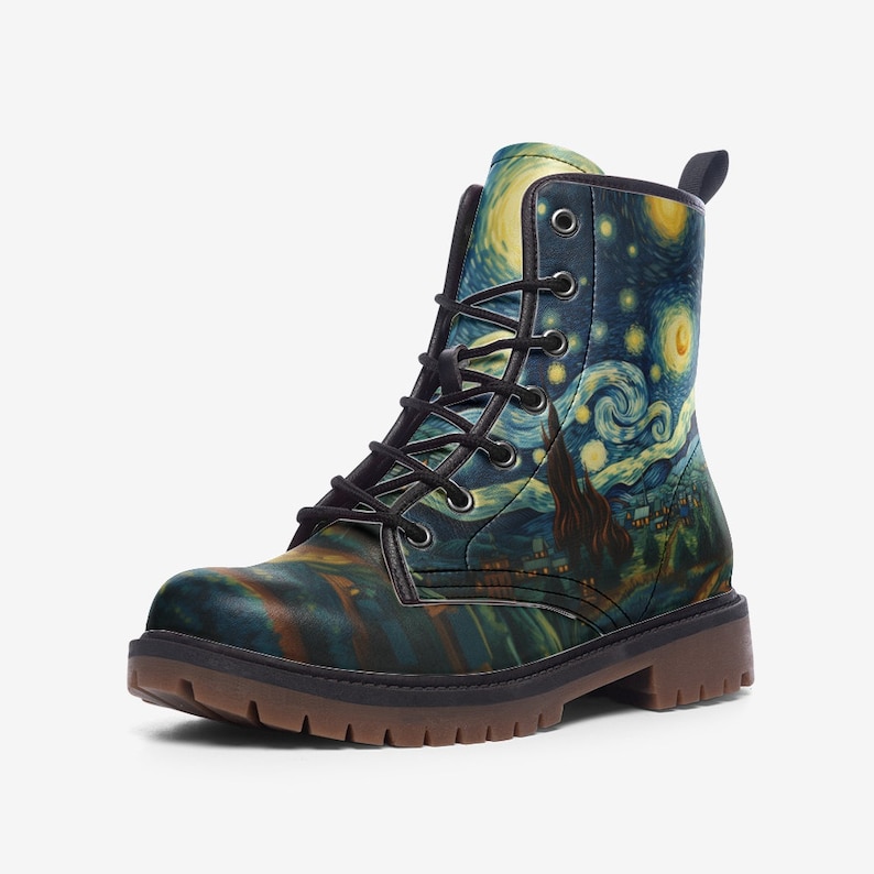 starry night unisex hiking boots by Van Gogh
