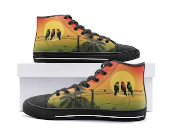 Sunday Vibes Beach Breeze High Top Canvas Shoes - Canvas High Top Unisex Shoes
