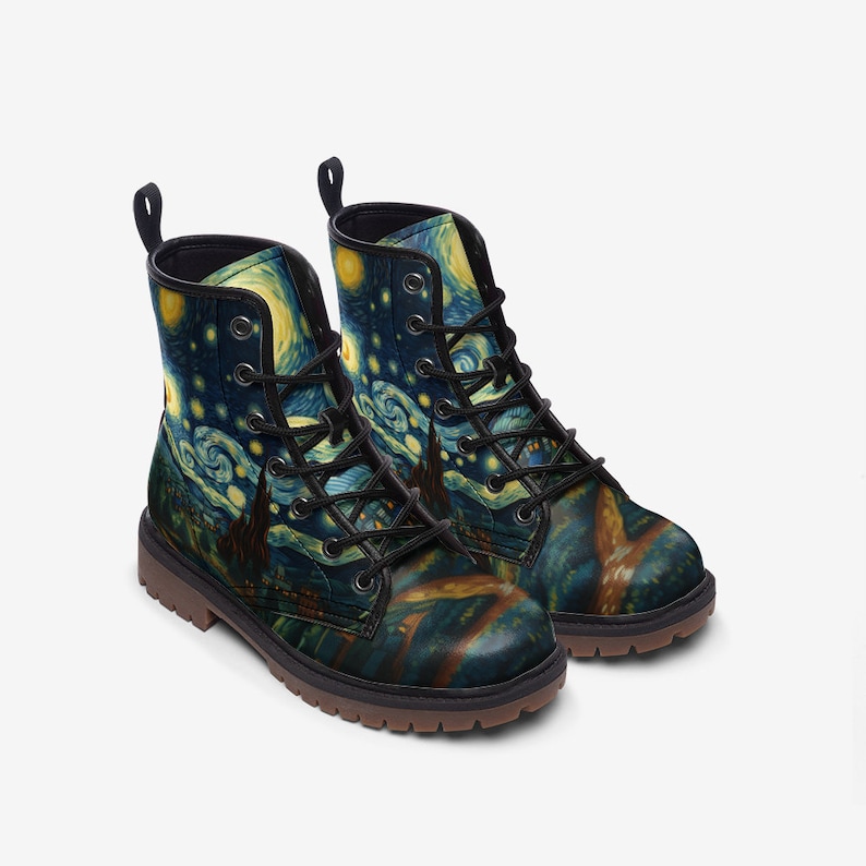 starry night unisex hiking boots by Van Gogh
