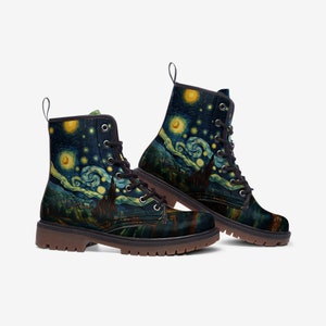 starry night unisex hiking boots by Van Gogh