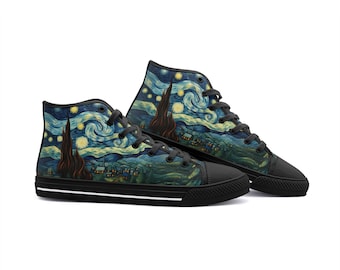 Starry Night High Top Canvas Shoes - Canvas High Top Unisex Shoes