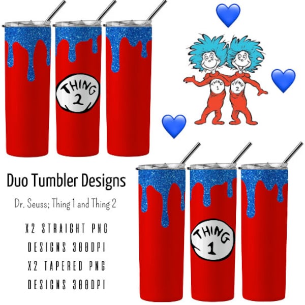 The Things Duo Skinny Tumbler Wrap 20oz Tumbler Sublimation Designs