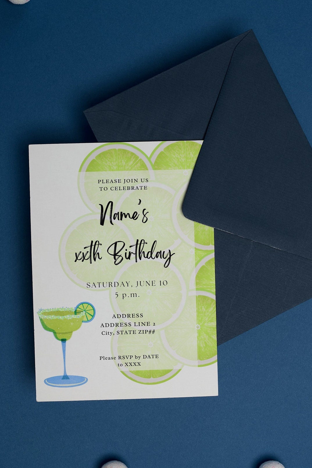 The Margaritaville Birthday Party Invitation Template Green Cocktail ...