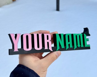 Wicked Style Namensschild: 3D Gedrucktes Bibliotheksdekor