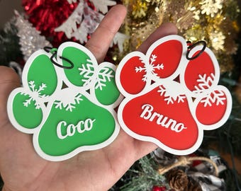 Benutzerdefinierte Hundepfote Ornament | Haustier-Namen-Denkmal | Weihnachtsgeschenk für Tierliebhaber