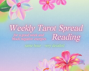 SAME HOUR Weekly Tarot Spread Reading Weekly Psychic Reading Fast Delivery 1 Week Tarot Reading