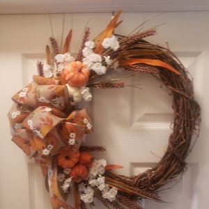 Fall Wreath, Grape Vine Wreath, Door Hanger, Wreath