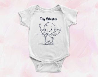Adorable Tiny Cupid Angel Valentine’s Day Bodysuit Toddler T-shirts Great Gift for Kids Moms, Newborns Love Design Cute Heart Outfit Be Mine