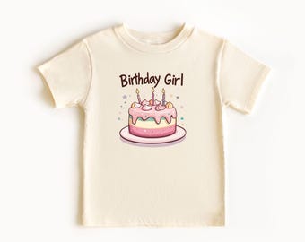 Birthday Girl Onesie & Toddler T-Shirt with Cute Birthday Cake Desert Design Perfect for First Birthdays Special Celebrations Happy Parties