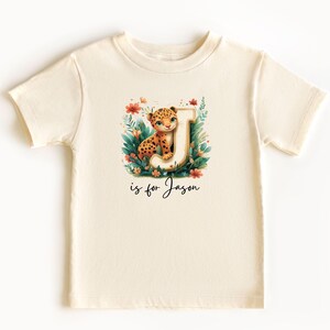 Body de bebé y camisetas para niños pequeños con el nombre personalizado de la letra J, equipo de animales, personalizado con el nombre en letra grande escrita a mano para niños