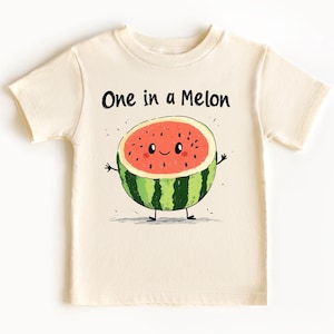 One In a Melon Funny Hawaiian Toddler Shirt Kids T-shirt Baby Onesie Baby Bodysuit Tropical Cute Baby Shower Gift for New Mom and Newborn