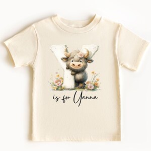 Nome personalizado Letra Y Onesie Animal Team Baby Bodysuit & Toddler T-Shirts - Personalizado com Nome Grande Primeira Letra Manuscrita para Crianças